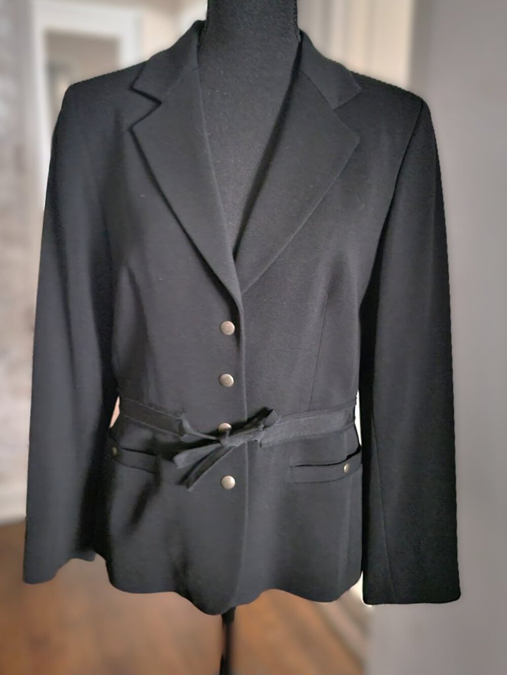 Gerard Darel Black/Snap & Tie Front Blazer - EU40/US8